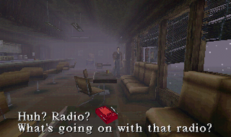 "The radio is emitting static like a radio or something. Wonder what that's about."